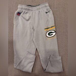Nike Green Bay Packers Youth Small Gray Dri-Fit‎ NFL Jogger Sweatpants